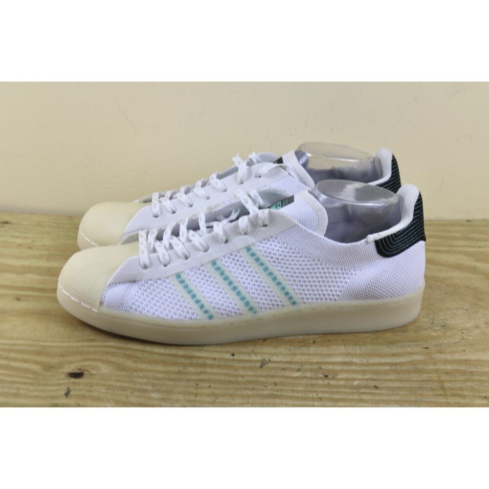 New Adidas Parley Sneakers Mens 13 White Multicolor Superstar Primaknit